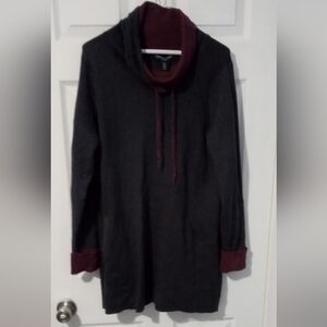 Cynthia Rowley Charcoal and Burgundy Mini Dress